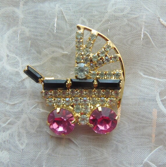 Rhinestone Brooch Baby Girl Baby Shower Mom Jewelry by arepaki