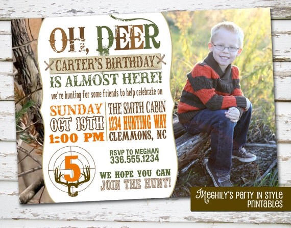 Hunting Themed Birthday Invitations 3