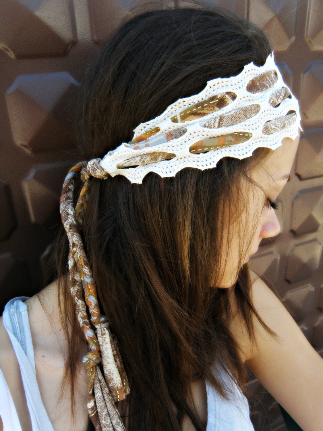 HIPPIE headband wrap headband WOOVEN head band gypsy by ZAPrix