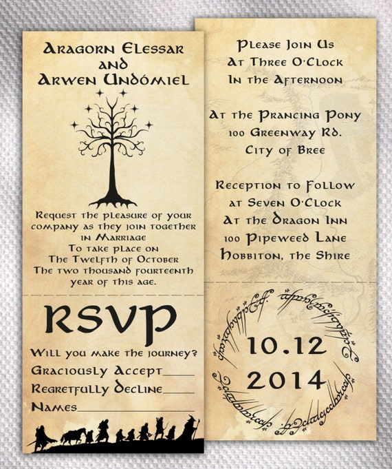 Lord Of The Rings Invitations 1