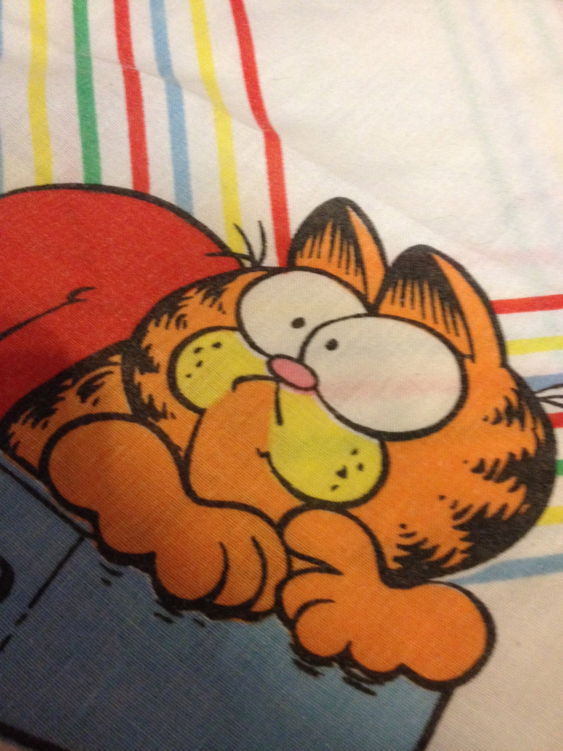 Garfield bed sheet set full flat fitted 70s 80s ginger cat