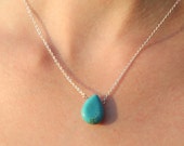 Items Similar To Classic Turquoise Teardrop Gold Necklace Turquoise