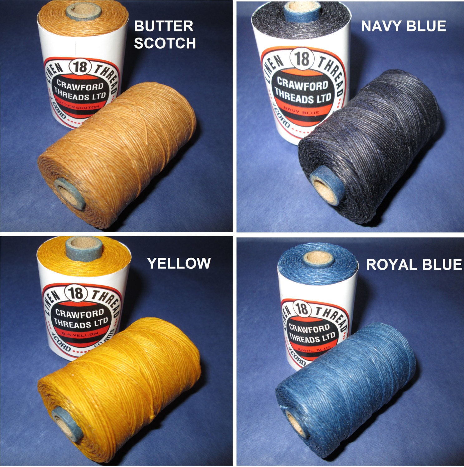 Crawford Waxed Linen Thread No 18 / 4 ply... by metalconnect