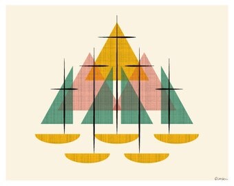 Mid Century Modern Sailboats