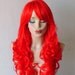 Halloween Special :)) Red wig. Long curly hair with bangs wig.Top quality synthetic wig.