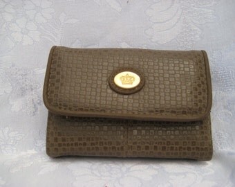 Faux snakeskin wallet, brown bifold wallet, 70s wallet, womens wallet