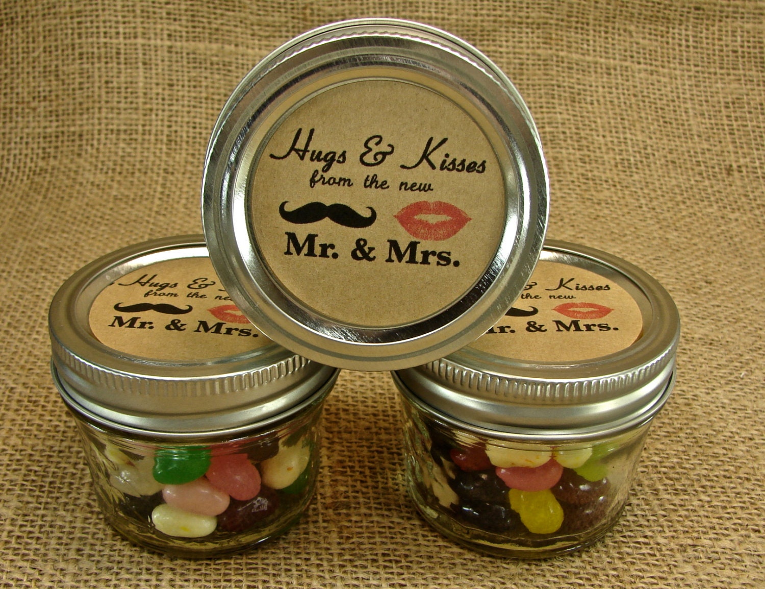 Mason Jar Wedding Favors 20 Four Ounce Quilted Mason Jars