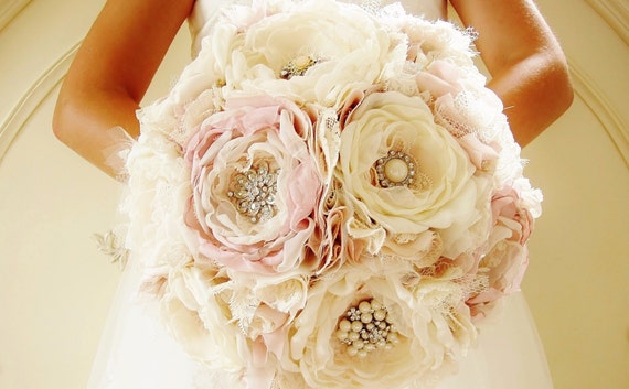 Reserved Listing - Fabric Brooch Bouquet by bouquets4love