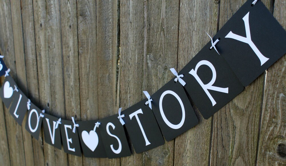 Our Love Story Banner Photo Prop Wedding Reception Wedding