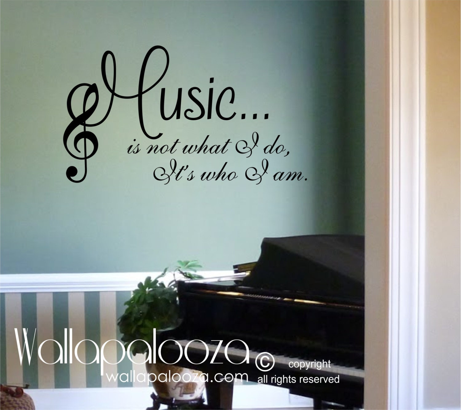 Music wall decal Music wall decor Music Love music