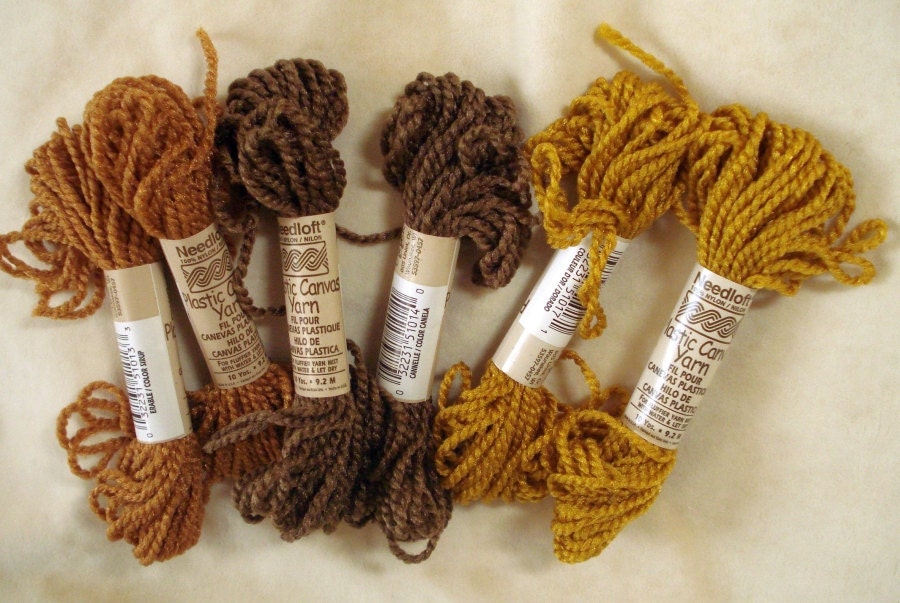 Plastic Canvas Yarn Nylon Craft Cord 10 yard hanks Three