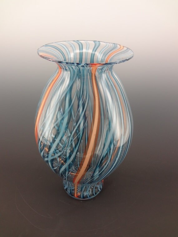 Hand Blown Glass Vase by RockGlassandCeramic on Etsy