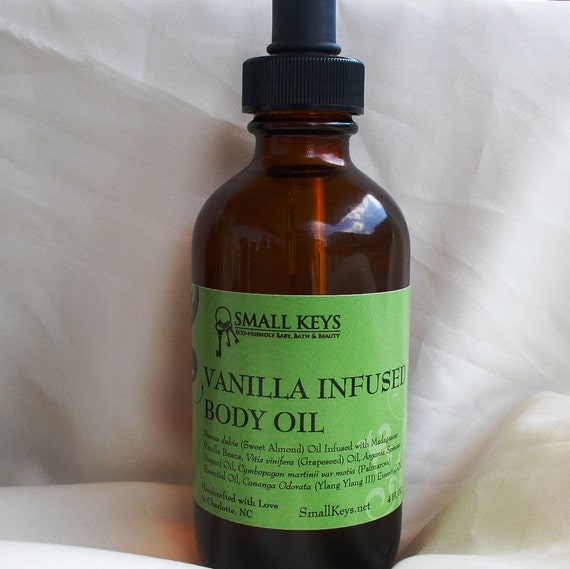 Vanilla Infused Body Oil Infused with REAL Vanilla Beans