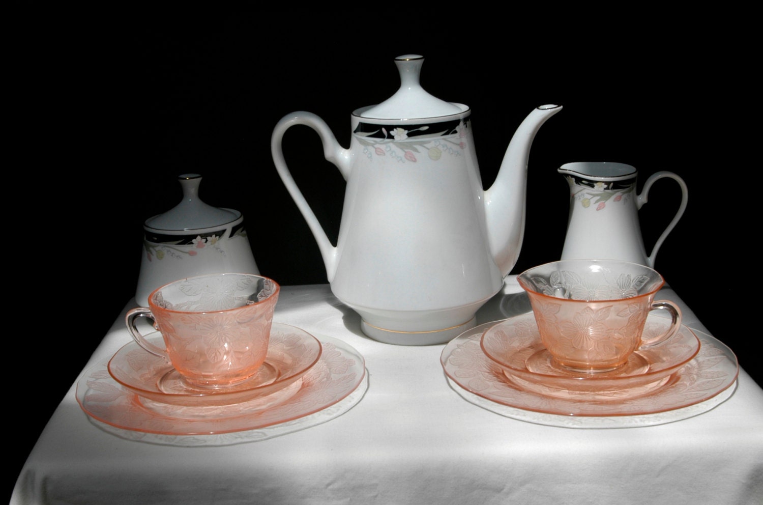 Crown Ming Fine China Michelle tea set & Dogwood by Anastomose