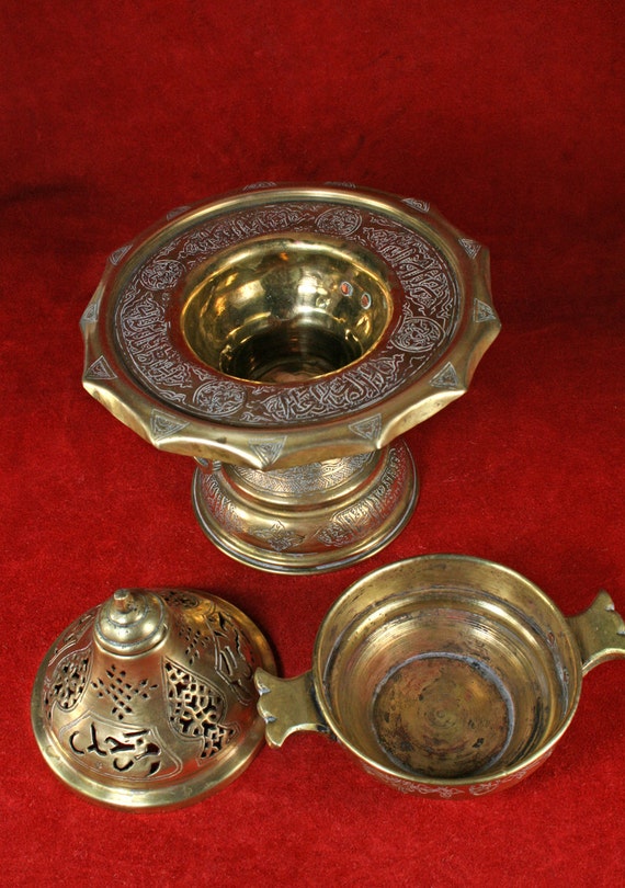 ANTIQUE MIDDLE EASTERNISLAMICARABIC ORNATE BRASS INCENSE BURNERCENSERRARE eBay