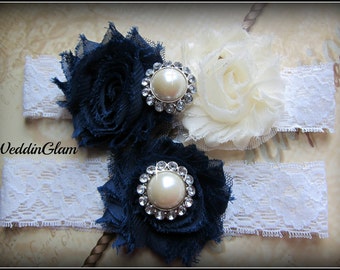 thumbnail image 2 of White Garter Set, Wedding Garter, Bridal Garter, Keepsake Garter, Toss 2 of 11