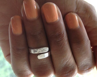 Silver Hammered Midi Ring Pinky Ring UK Shop Mothers Day Gift Birthday Gift