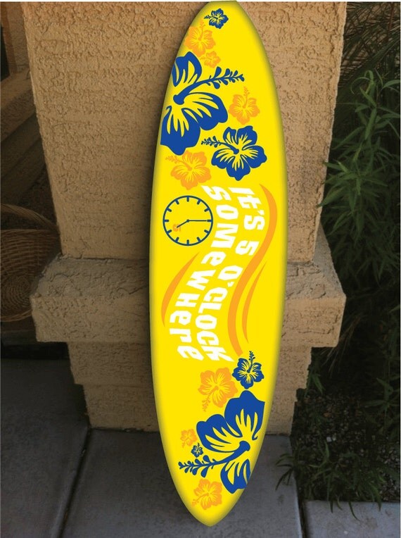 wall hanging surf board surfboard decor hawaiian beach surfing