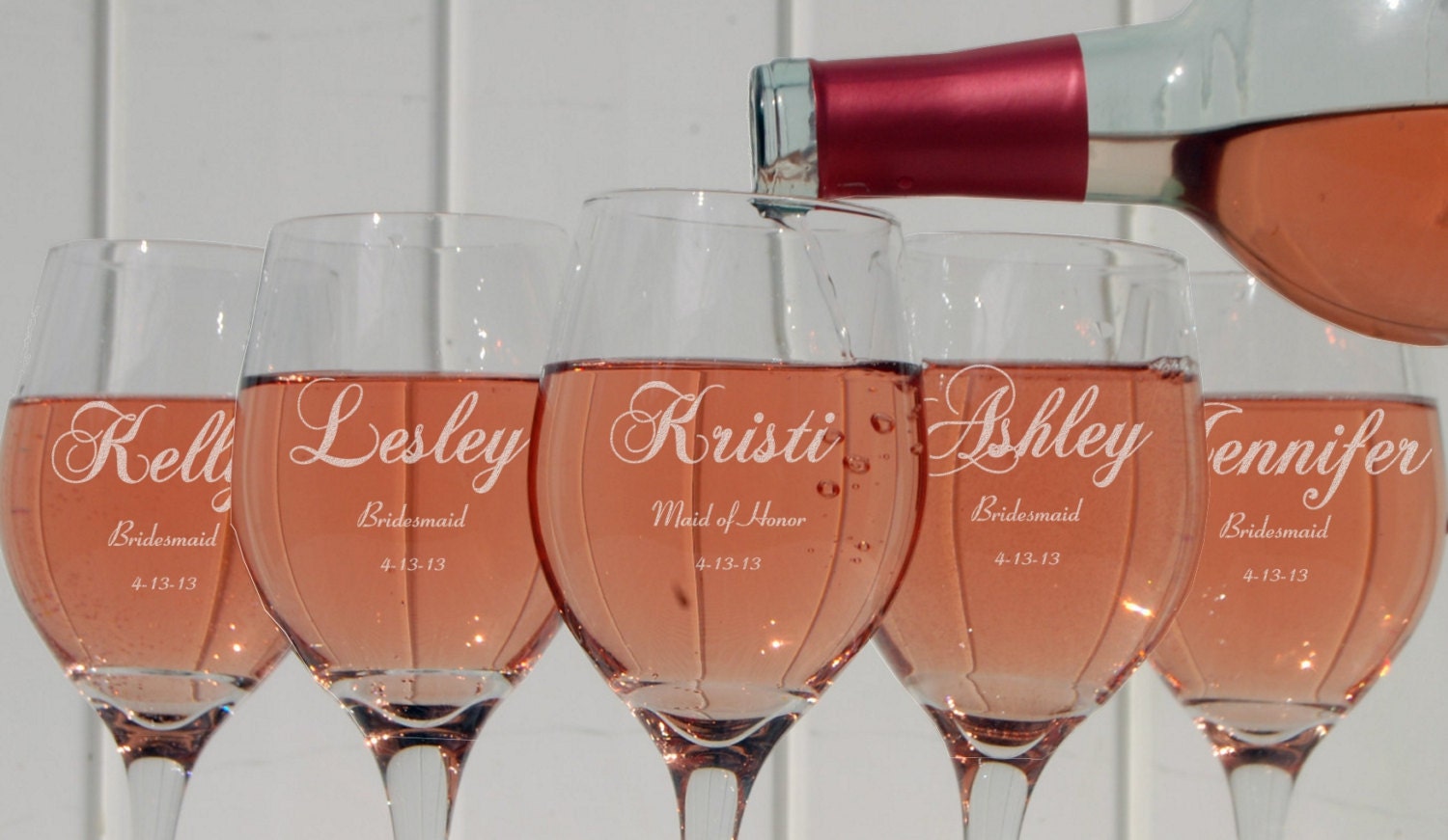 8 Personalized Wine Glasses Etched Glass by UrbanFarmhouseTampa
