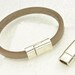 Magnetic Clasp for use with Skinny Mini 7x4.5MM Licorice Leather - Silver - Hole Size - 7x4.5MM
