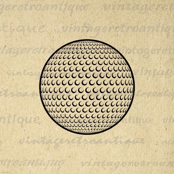 Golf Ball Graphic Printable Image Digital by VintageRetroAntique