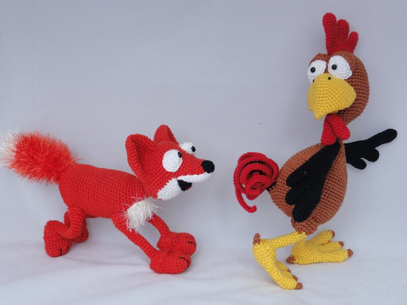 Amigurumi Crochet Pattern Set Poultry Paul and Max the Fox