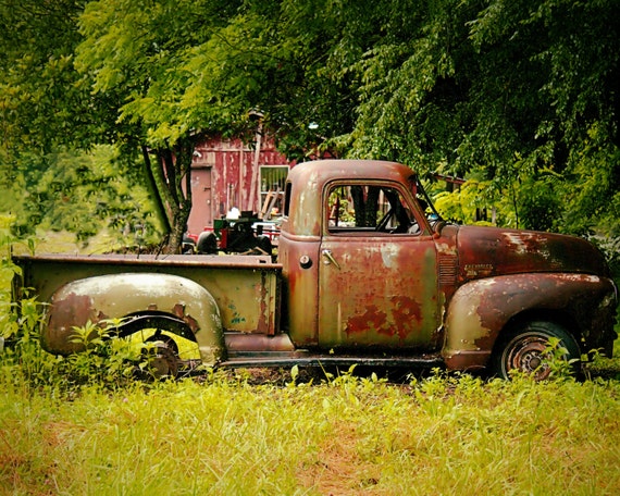 Items similar to Print Old Truck Photo, Rustic decor, 5x7 wall art ...