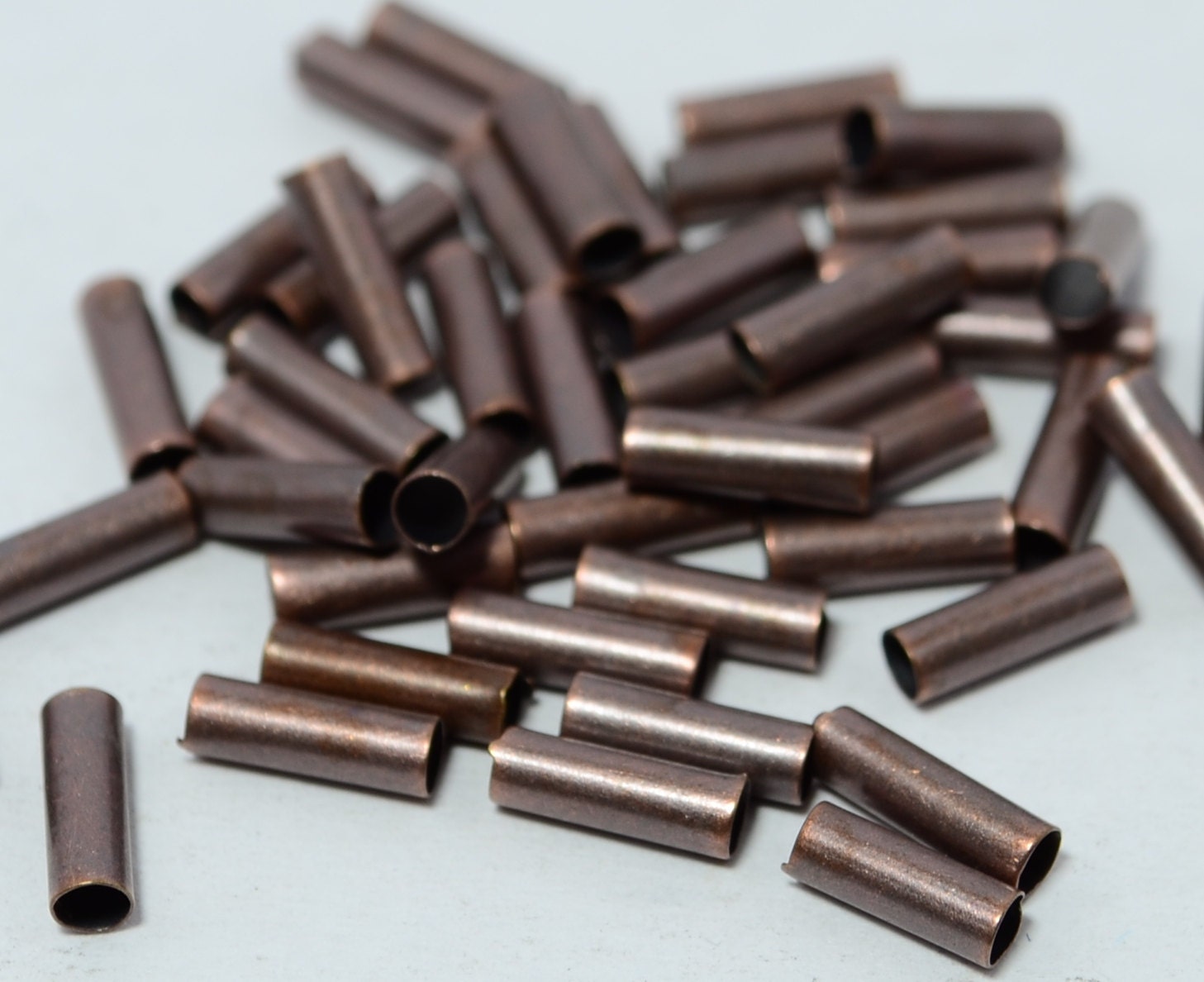 250 Pieces Copper Plated 2x6 mm Metal Tube Spacers