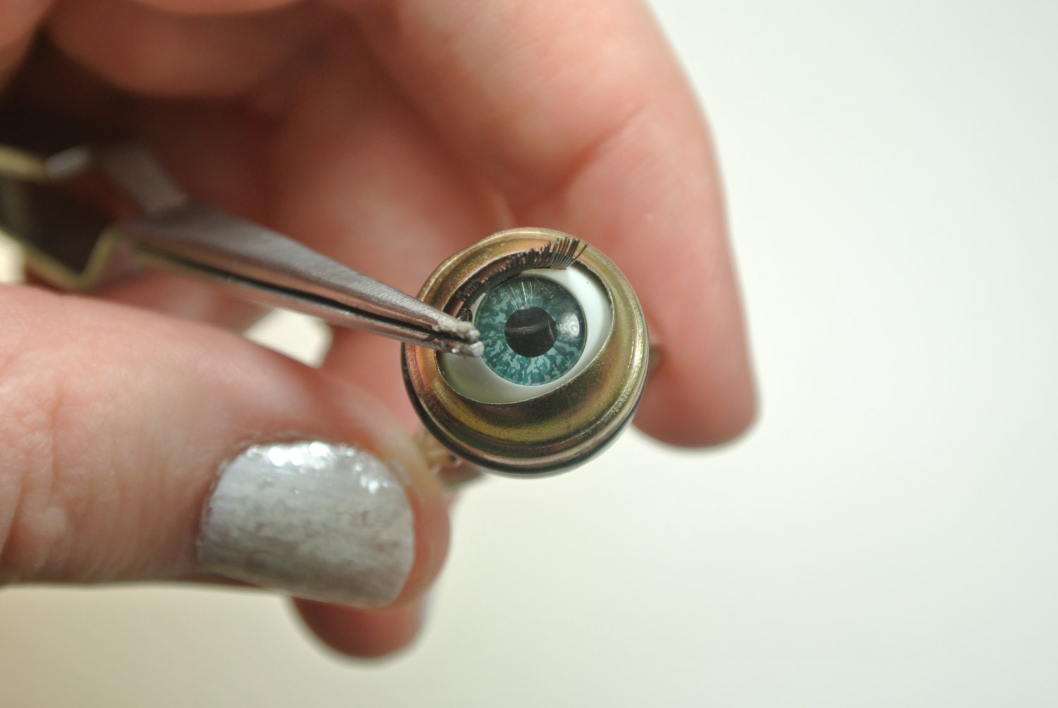 Real Blinking Doll Eye Adjustable Ring