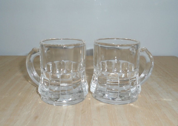 Vintage Federal Glass Miniature Beer Mug Shot Glasses Set of