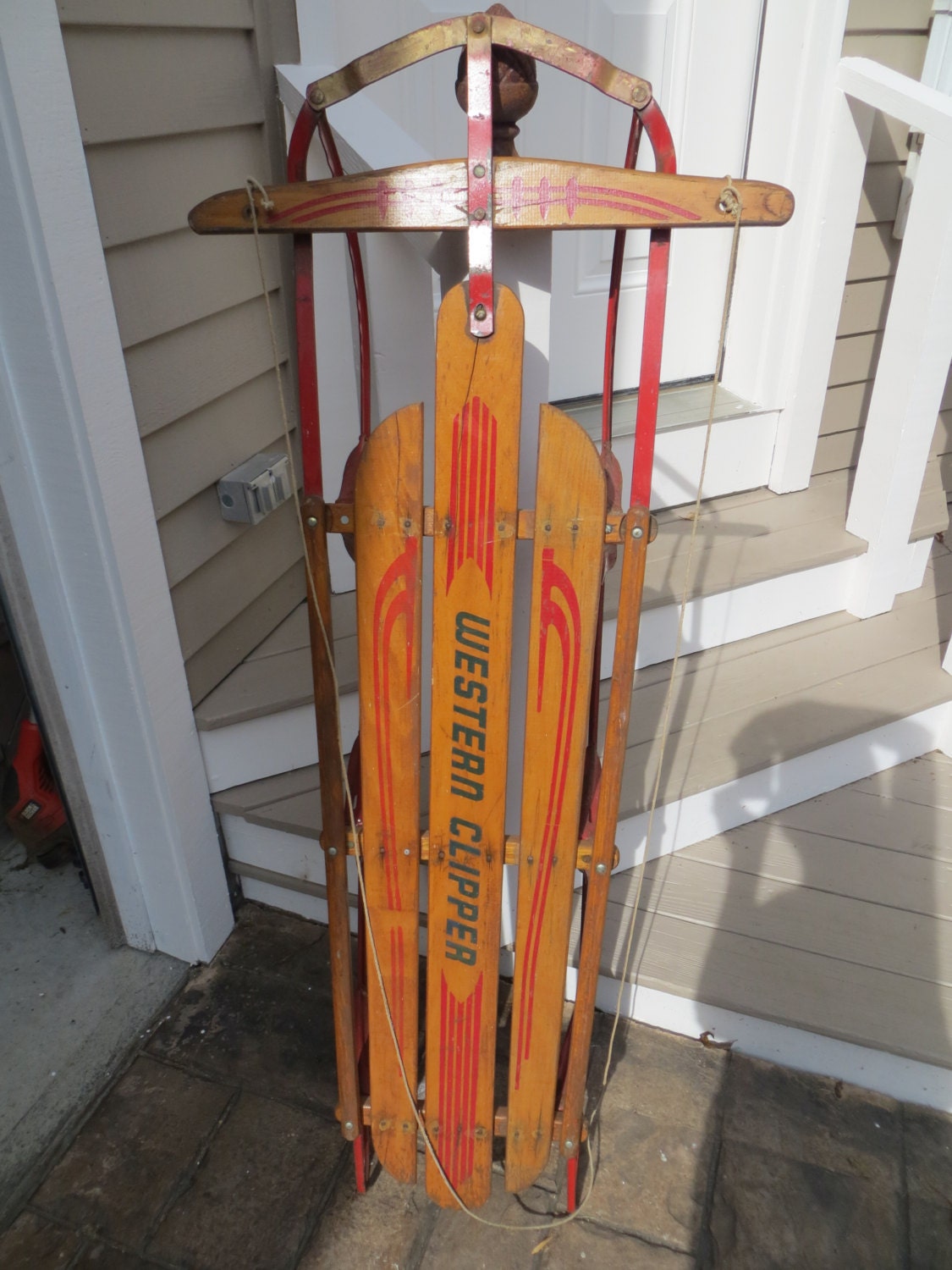 Vintage Western Clipper Wooden Sled