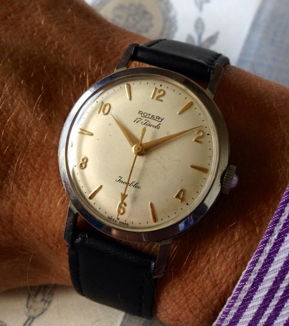 Beautiful c1955 Rotary 17 Jewel Incabloc manual wind Swiss
