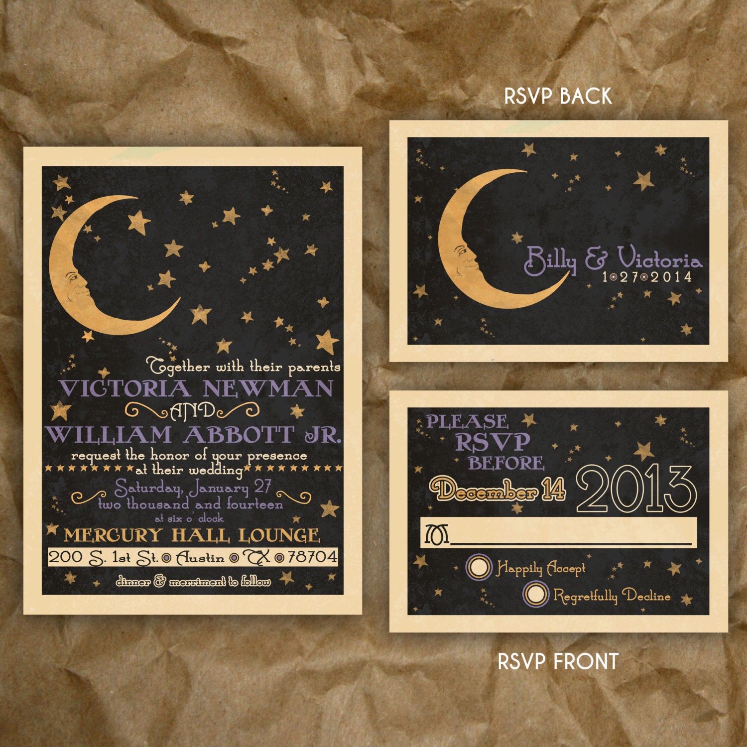 Paper Moon Wedding Invitations 1