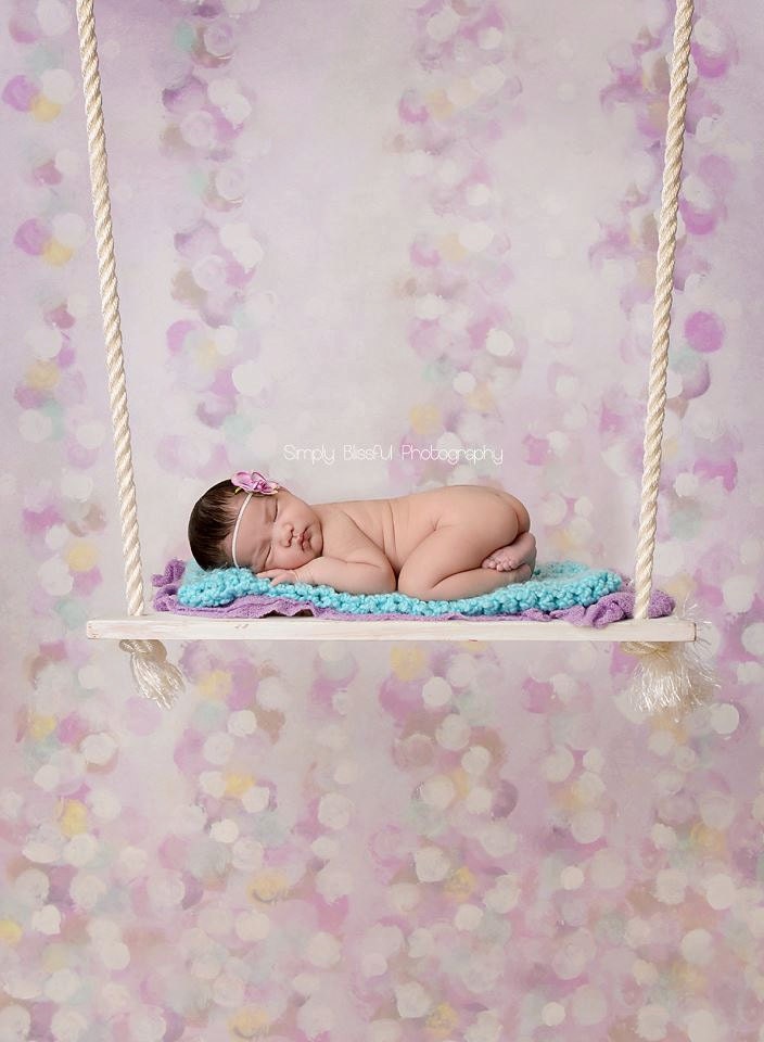 Newborn Wood Swing Photo Prop Whitewash Wood Swing by BabiesByHand