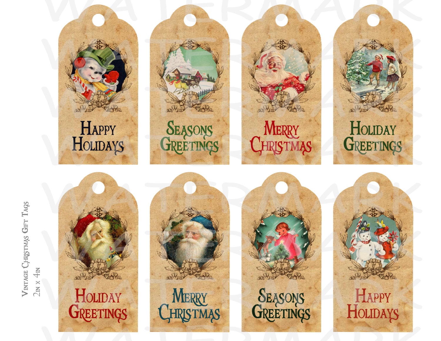 Vintage Christmas Gift Tags 