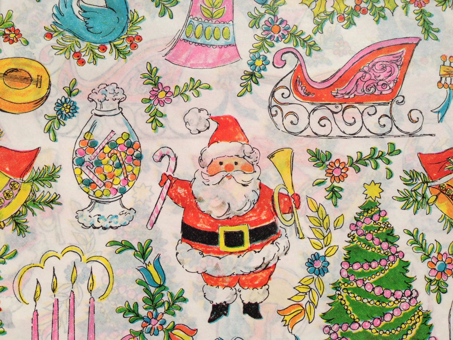 Vintage Christmas Gift Wrapping Paper Traditional Christmas