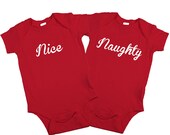 Naughty and Nice Baby Bodysuit. Pictures with Santa. Christmas Gift. Boy Christmas T Shirt (Infant Bodysuit also available) Il_170x135