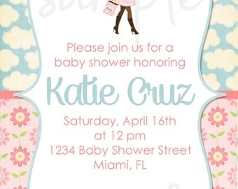 April Showers Baby Shower Invitation