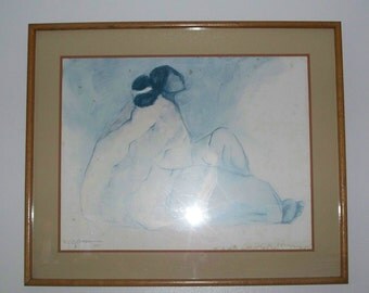 R. C. Gorman Original Pastel Drawing