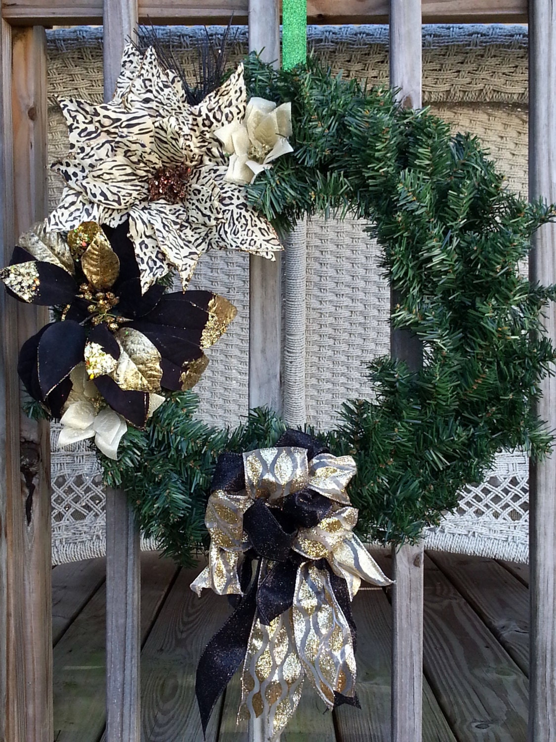 Simple Animal Print Holiday Wreath