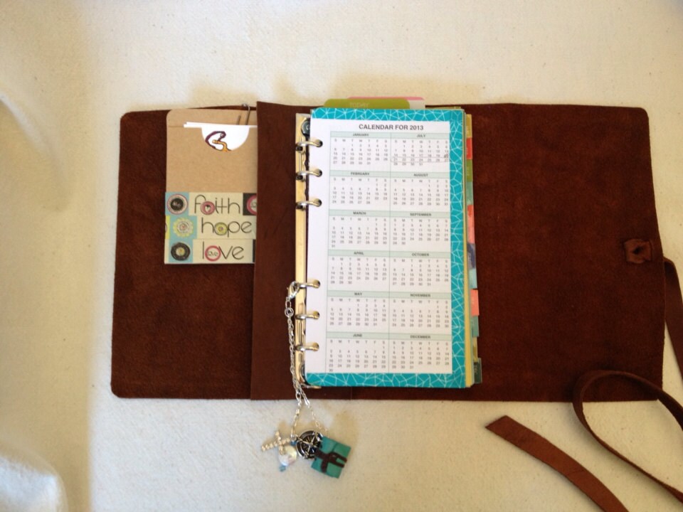 Leather Planner Organizer cowhide leather by rusticjournals