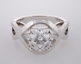 14K Ring Settings Architectural Design Engagement Ring or Remount