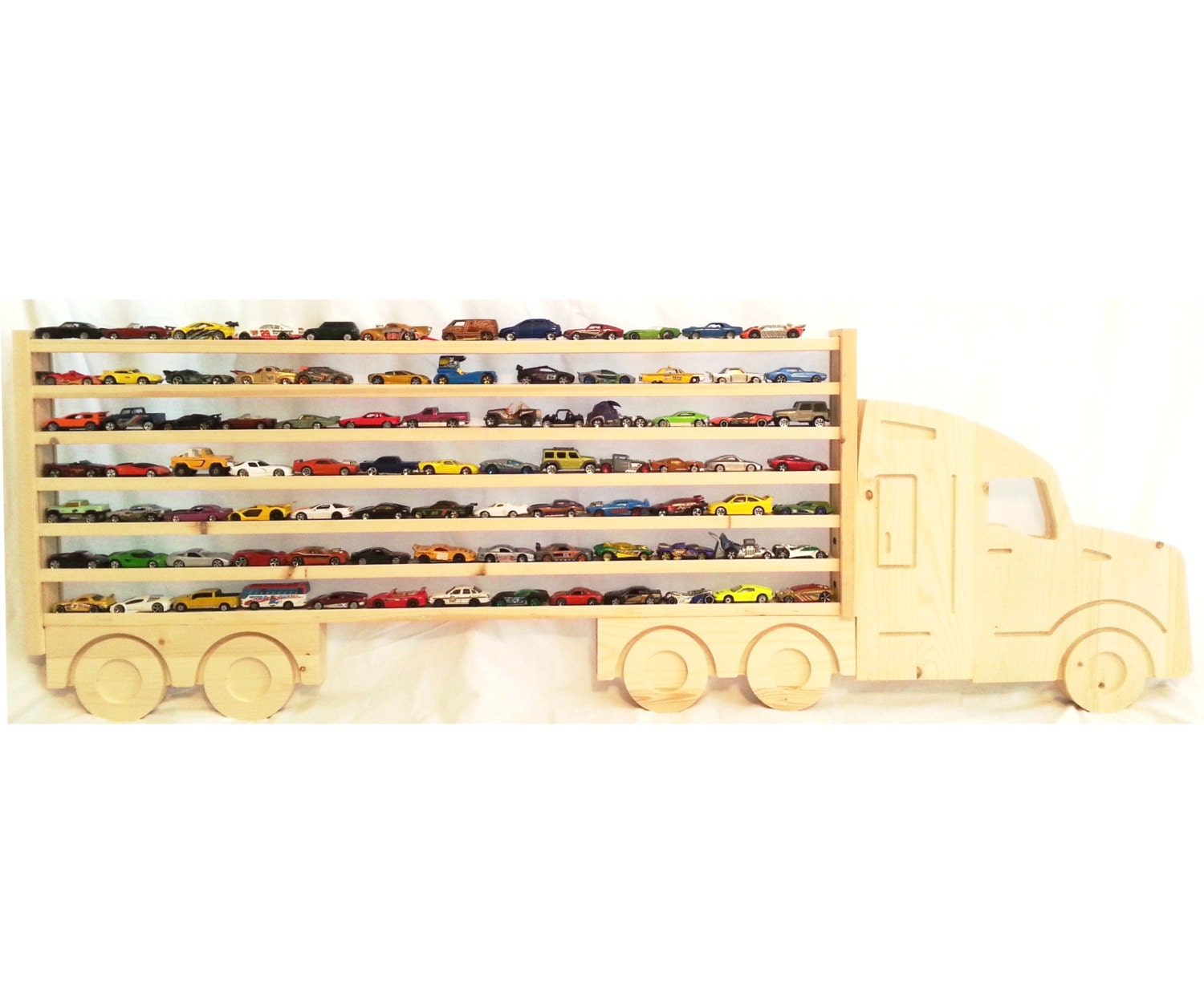 Large Wooden Semi Truck Hanging Storage Display by WhatAboutWood