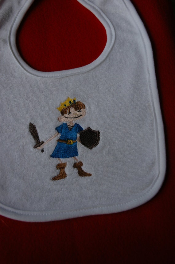 Cute Embroidered  " Little Prince" Bib
