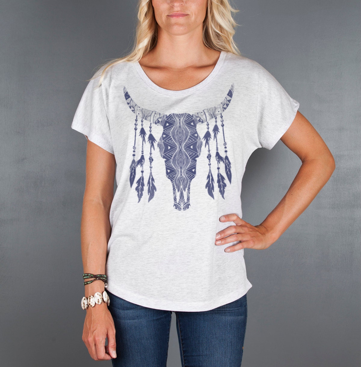 Womens Top Women's Gypsy Bullhorn Shirt Loose by Feather4Arrow