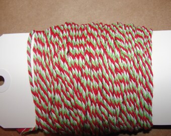 Christmas Baker's twine, red and greeen baker's twine,red, green ,craft string, 20 yards