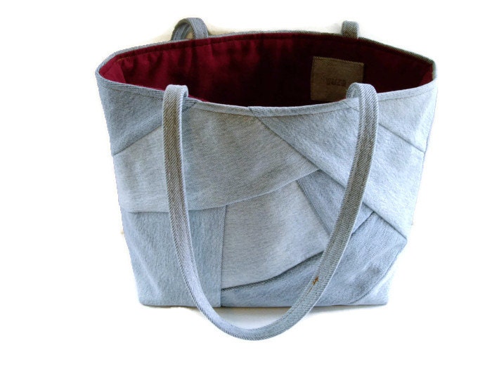 Recycled Jean Bag Denim Crazy Quilt Tote by SuzqDunaginDesigns