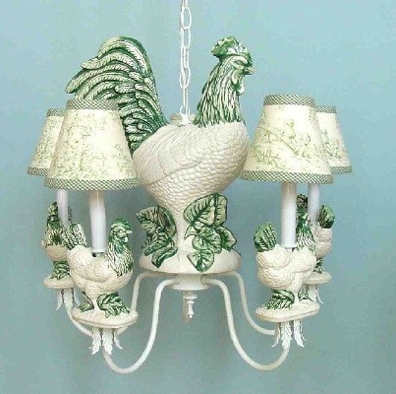 French Rooster Chandelier. Our Most Popular by NottingHillBoutique