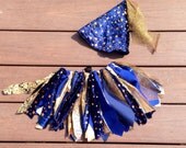 Wizard costume - Enchantress Tutu - Halloween Tutu, shabby chic fabric tutu skirt - Choose your size - navy blue and gold with stars Il_170x135