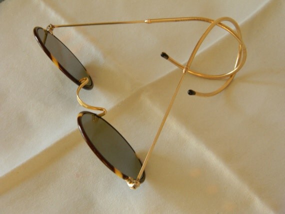 Vintage Gold filled Round sunglasses 1920s. Made in England.